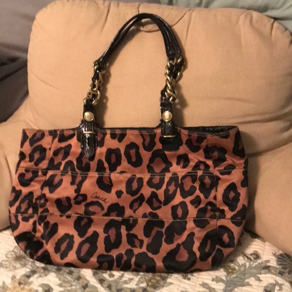 Coach Handbags - Coach satin Ocelot/leopard purse